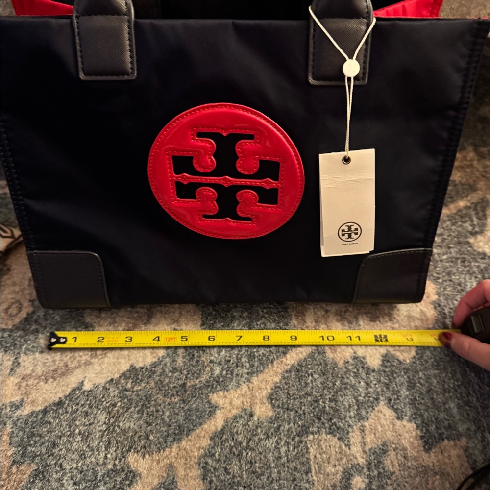 Tory Burch Black and Red Logo Tote - Picture 14 of 15